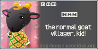 Nan, the normal goat villager, kid!